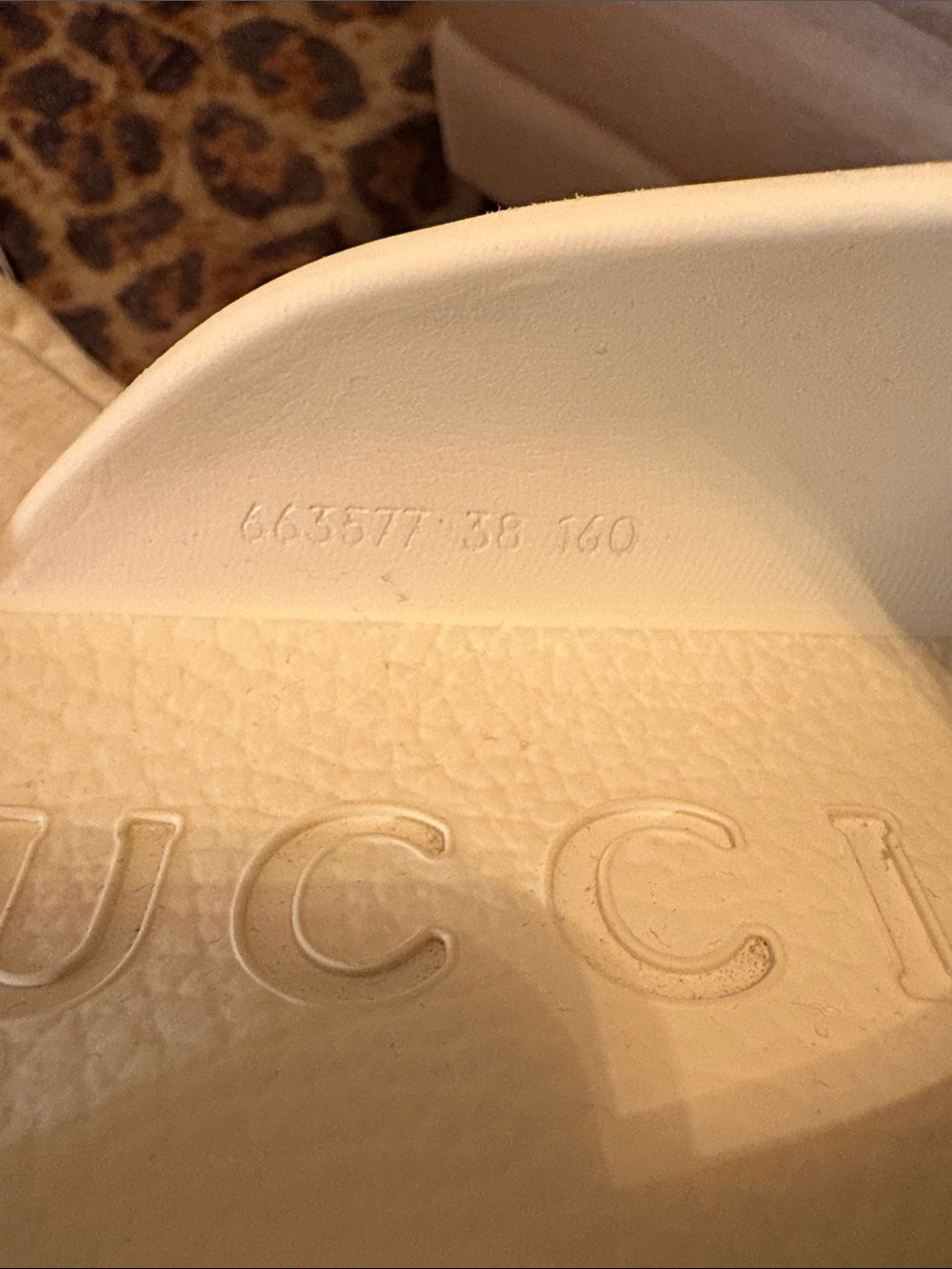 GUCCI Rubber Monogram GG Go Through Platform Slide Clogs in mystic white. - Picture 5 of 5